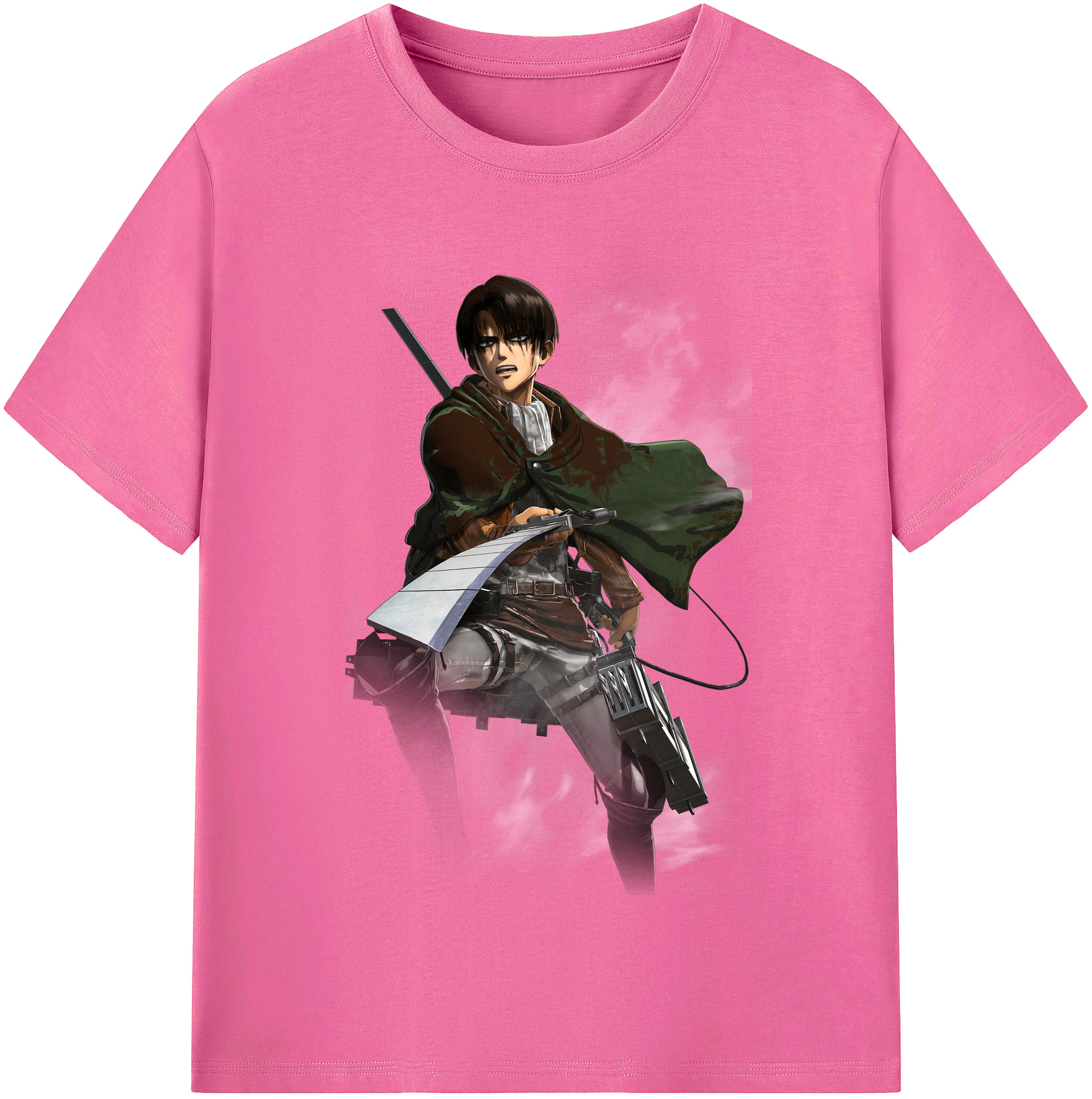 （画像用） 進撃の巨人 リヴァイ·アッカーマン Attack on Titan Levi Ackerman レディースカジュアルプリントTシャツ（綿100％）